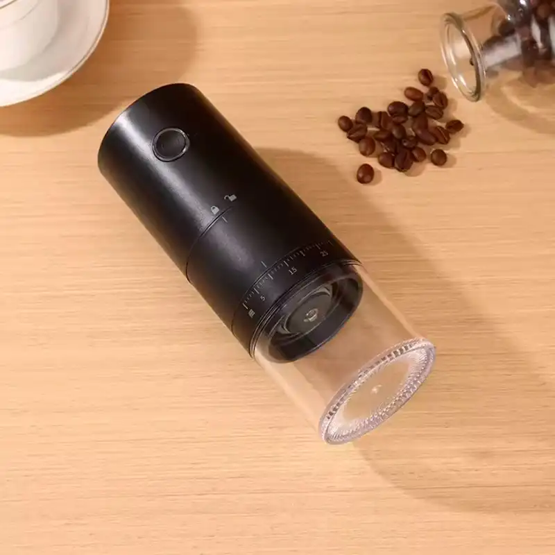Molinillo de café eléctrico portátil, TIPO-C, carga USB, núcleo de molienda de cerámica profesional, nueva actualización. Negro
