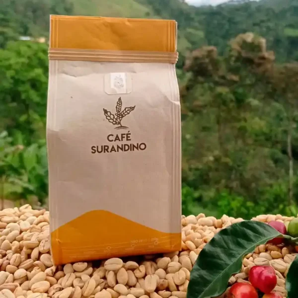 Bolsa de café de origen colombiano, recién tostado. Café Surandino Premium 340 g